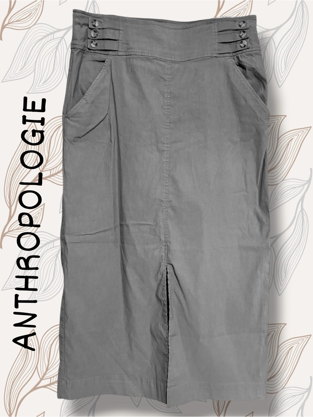 🌼Anthropologie Gray Utility Maxi Skirt